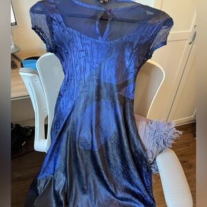 Komarov Shimmering Blue Midi Dress